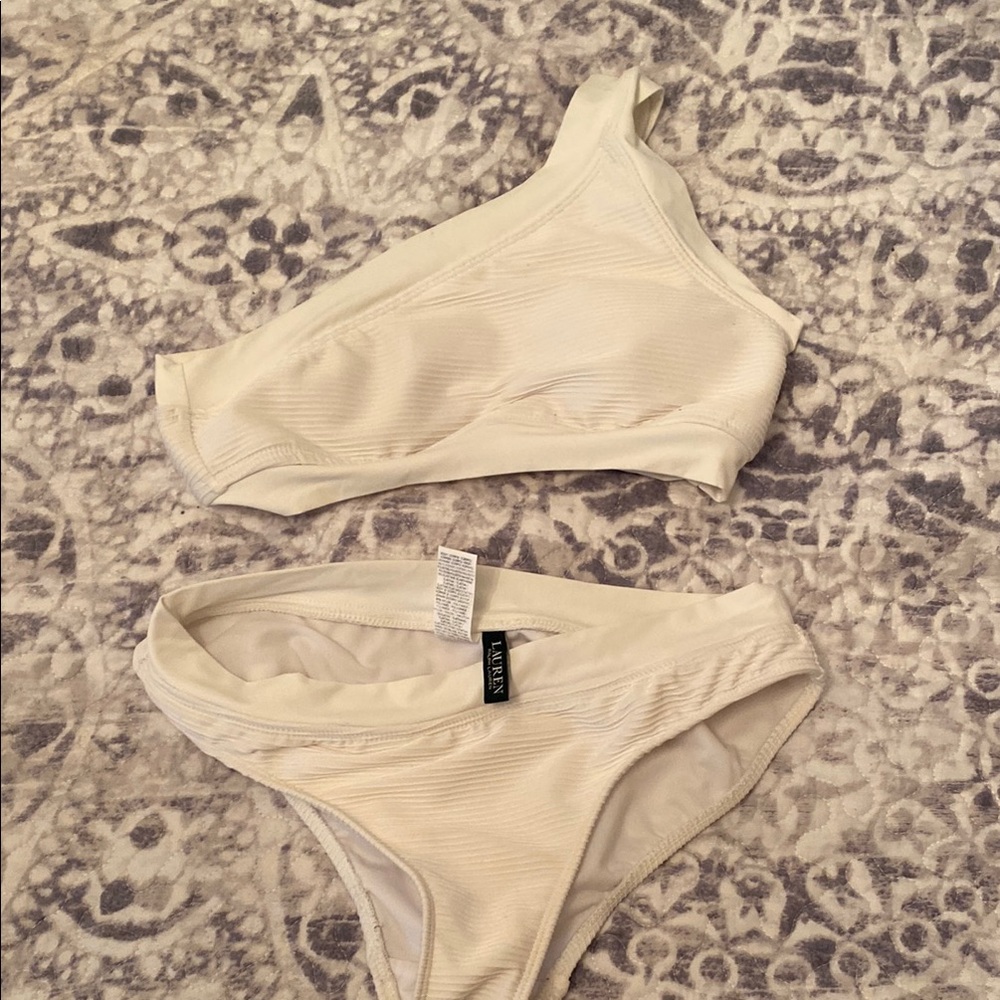 Lauren Ralph Lauren White Bikini Set Classic Swimwear